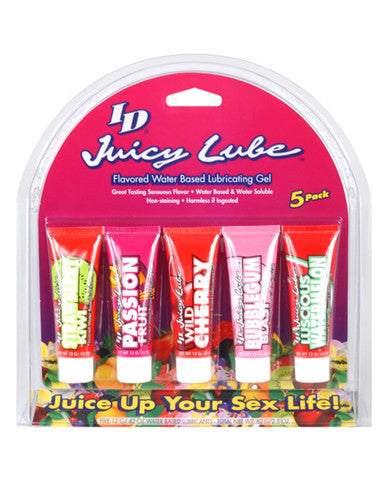 I-d juicy lube 5 pack flavord water based lubricating gels