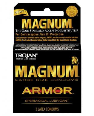 Trojan magnum armor spermicidal condoms - box of 3