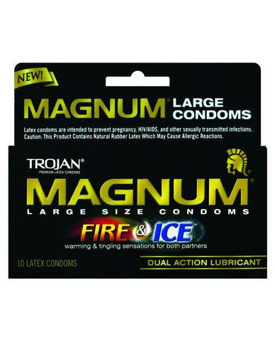 Trojan magnum fire and ice condoms - box of 10