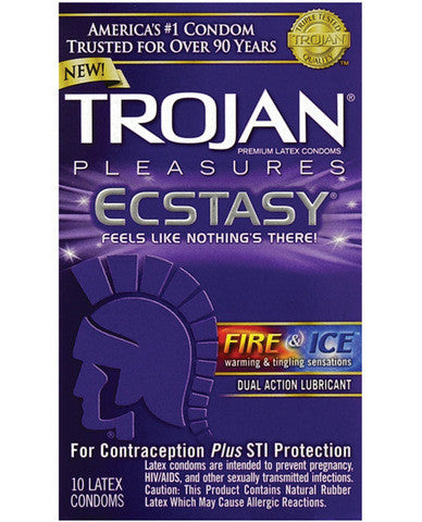 Trojan pleasures ecstasy fire and ice condoms - box of 10