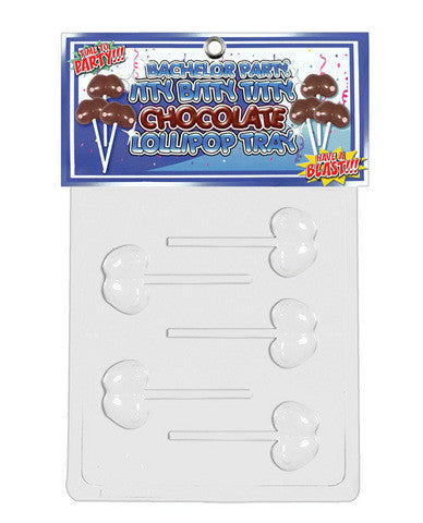 Bachelor party itty bitty titty chocolate lollipop tray