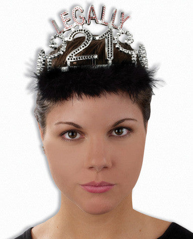 Legally 21 tiara w/marabou