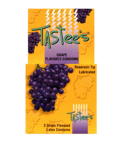 Tastees condoms&amp;#44; grape 3 pack