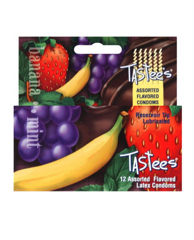 Tastees condoms assorted 12 pack
