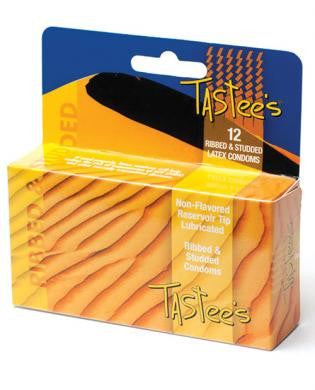 Tastees condom - ribbed and studded box of 12