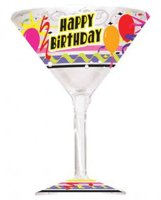 Happy birthday martini glass