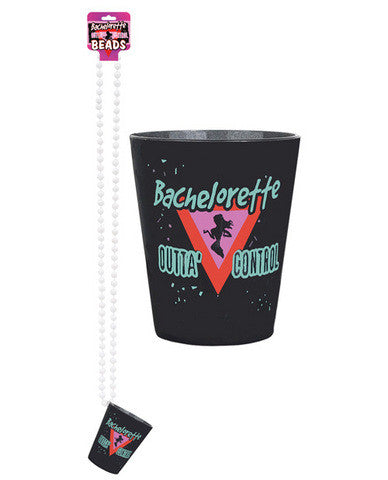 Bachelorette shot glass black necklace