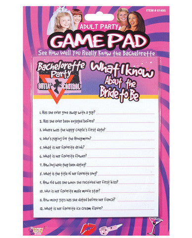 Bachelorette party outta control what i know about the bride gam