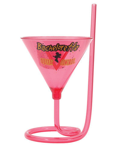 Bachelorette party outta control martini glass w/straw