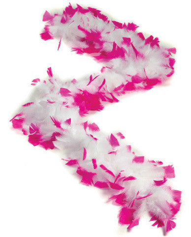 Bachelorette feather boa - white w/pink tips
