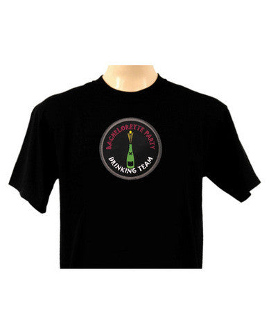 Light-up bachelorette party drinking team t-shirt black large