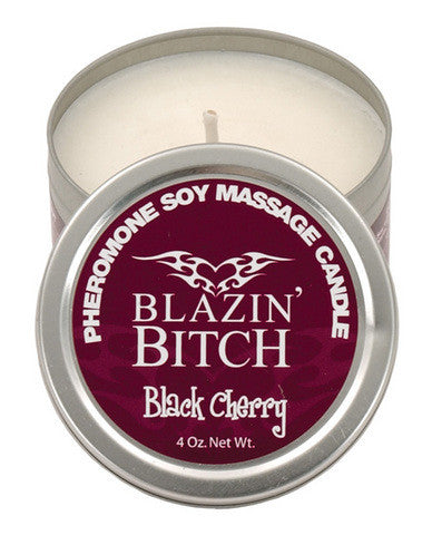 Blazin bitch pheromone soy massage candle&amp;#44; black cherry 4