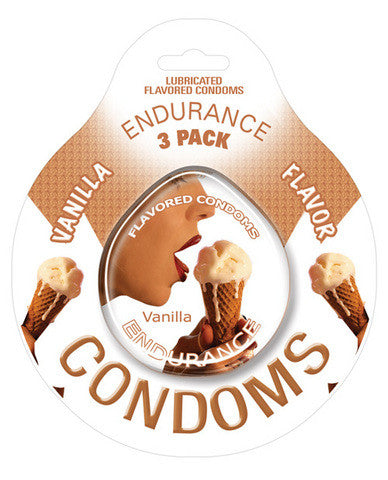 Endurance flavored condom vanilla&amp;#44; 3 pac