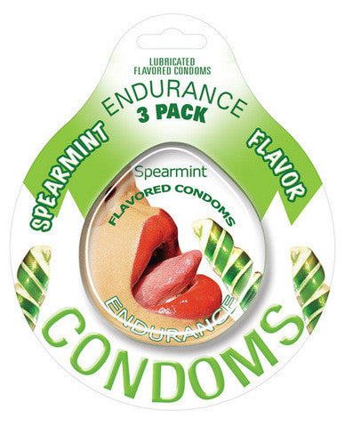 Endurance flavored condom spearmint&amp;#44; 3 pack