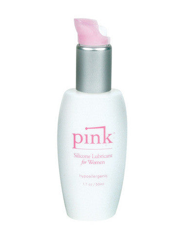 Pink silicone lube 1.7 oz plastic bottle