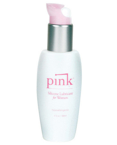 Pink silicone lube 3.3 oz plastic bottle