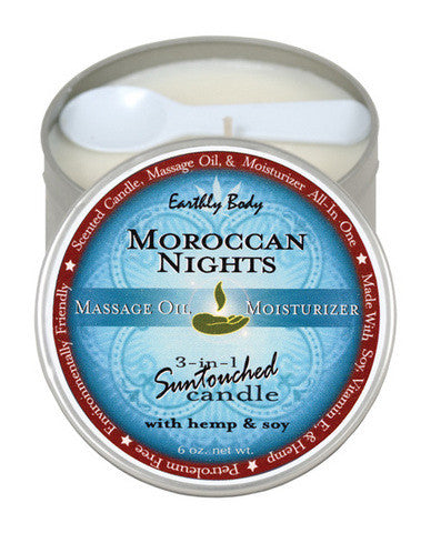 Suntouched hemp candle moroccan nights 6oz round tin
