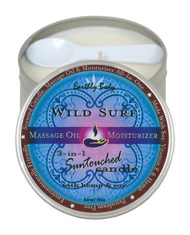 Suntouched hemp candle -  6oz round tin wild surf