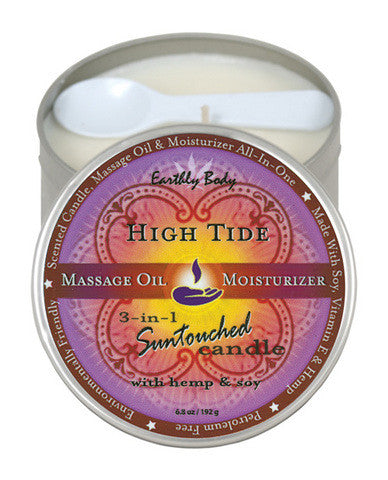 Suntouched hemp candle -  6oz round tin high tide