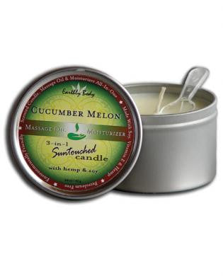 Suntouched hemp candle - 6.8 oz round tin cucumber/melon