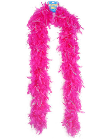 Feather boa 72in - pink with tinsel