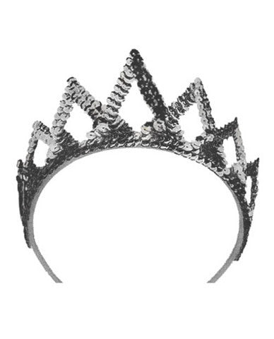 7 point sequin tiara&amp;#44; silver