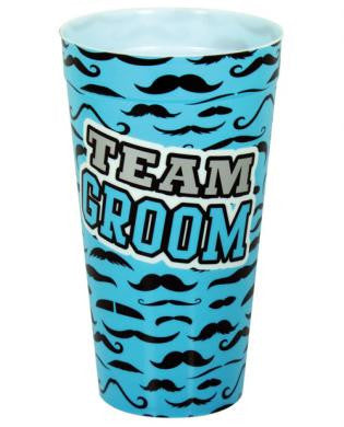 Team groom drinking cup