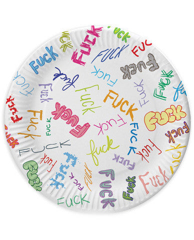 7in dirty dishes f-bomb plates - bag of 8