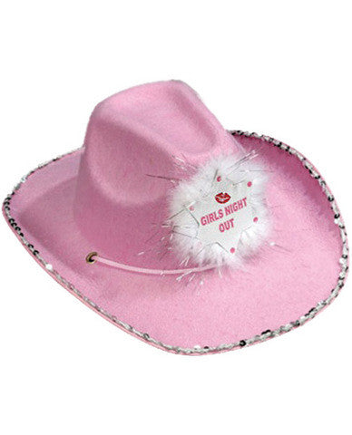 Girls night out cowboy hat - pink