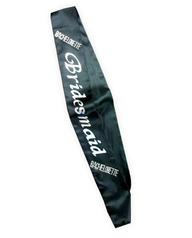 Bridesmaid sash w/crystals - black