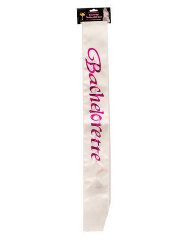 Bachelorette flashing sash - white