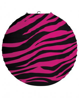 Birthday pink zebra 12in lantern