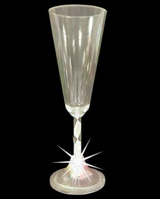 8in Light Up Champagne Flute Glass