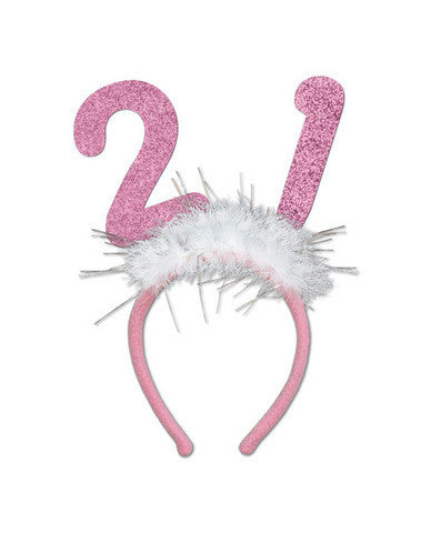 21 birthday glittered bobbers w/marabou