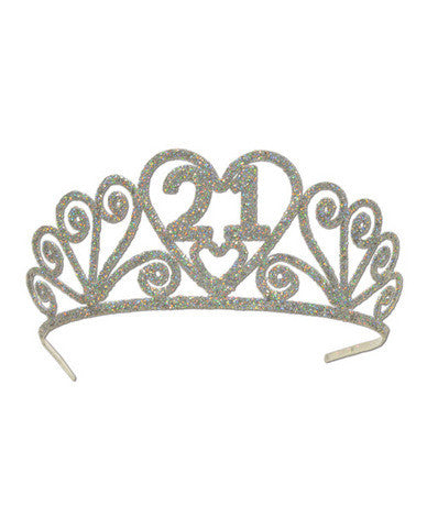 Glittered 21 tiara