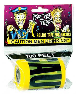 Caution men drinking party tape