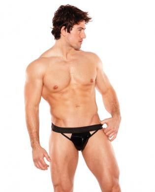 Zues wet look jock thong black o/s