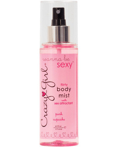 Wanna Be Sexy Crazy Girl Flirty Body Mist Spray With Sex Attractant Pink Cupcake 6 Ounce