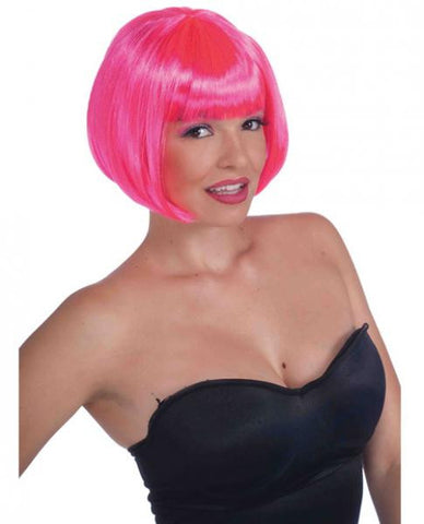 Neon Bob Wig - Pink