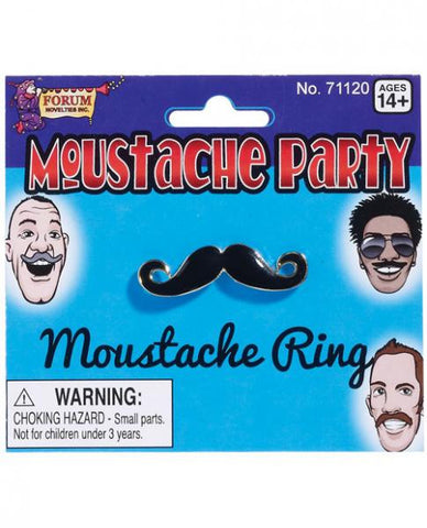 Mustache Party Mustache Ring Black/Gold