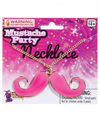 Mustache Party Mustache Necklace Pink/Gold
