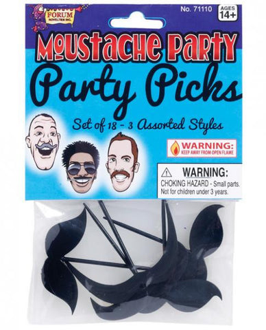 Mustache Party Party Picks Black