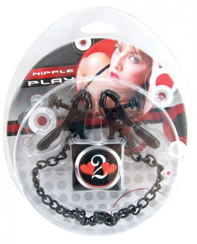 Heart 2 Heart Nipple Clamps Plier Chain Black