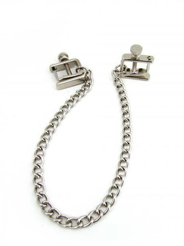 Press Nipple Clamps W/Chain - Chrome