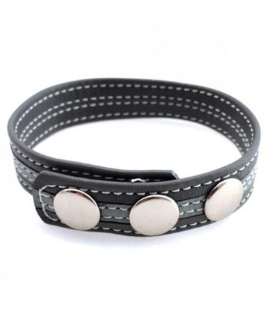 3 Snap Leather C Ring - Grey
