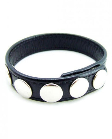 5 snap Leather C Ring- Black