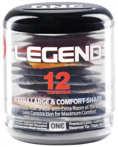 One The Legend XL 12 Latex Condoms Jar