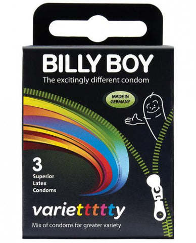 Billy Boy Variety Pack Condoms Box of 3