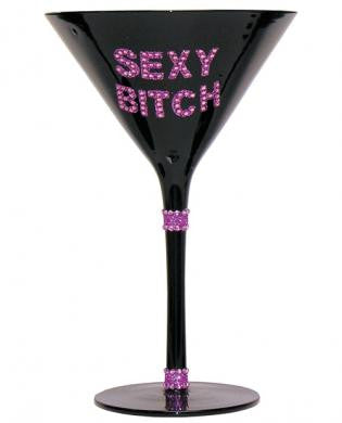 Sexy Bitch Martini Glass Black