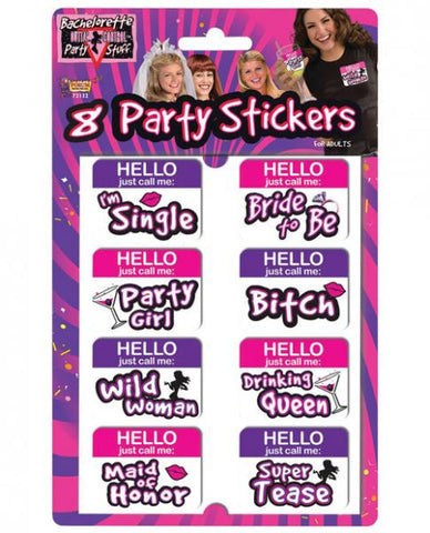 Bachelorette Outta Control Party Stickers 8 Pack